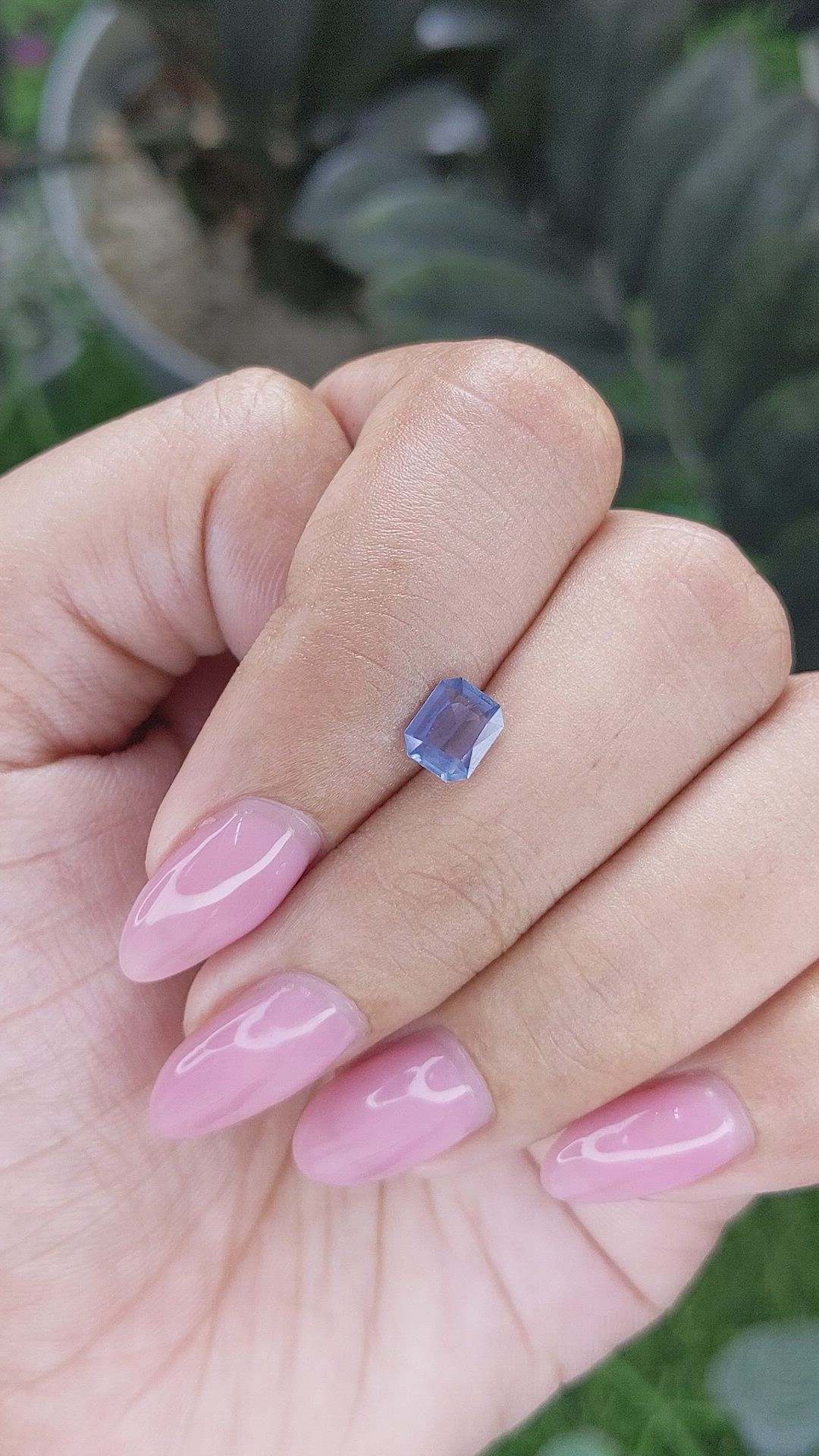 0.71 Ct. Purplish Blue Sapphire from Tanzania Size Video