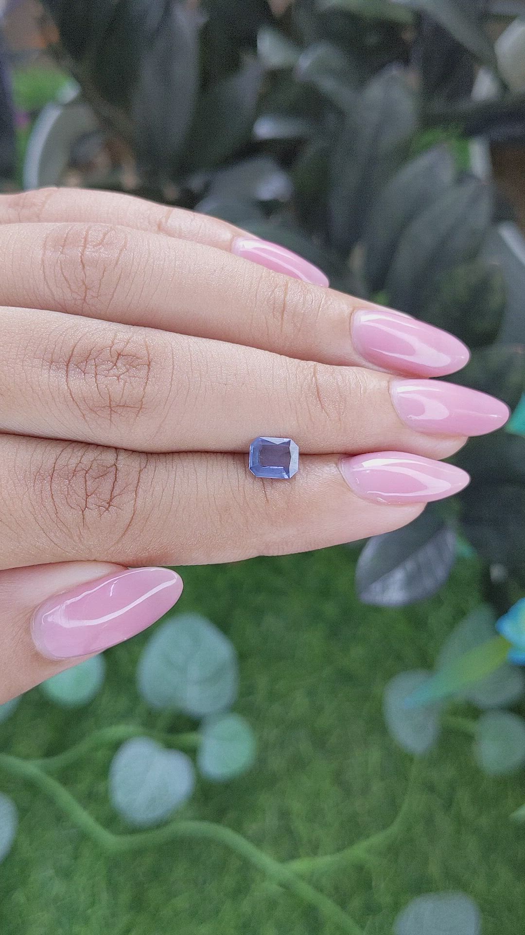 0.71 Ct. Purplish Blue Sapphire from Tanzania Size Video