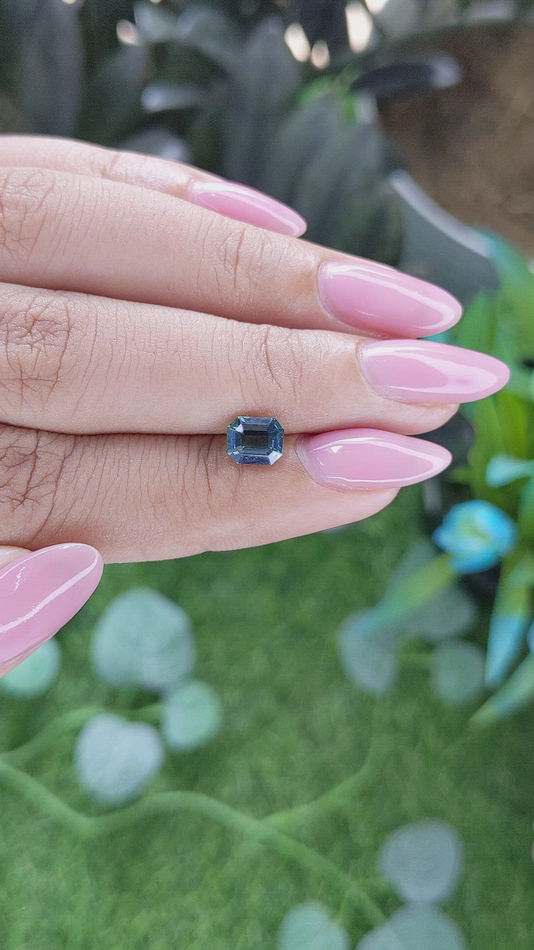 1.20 Ct. Bluish Green Sapphire from Ceylon (Sri Lanka) Size Video