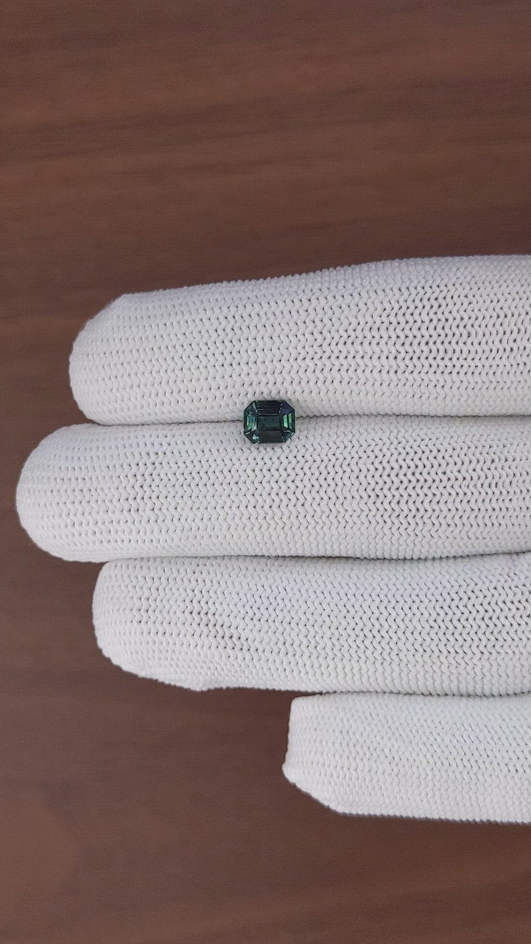 1.20 Ct. Bluish Green Sapphire from Ceylon (Sri Lanka) Size Video