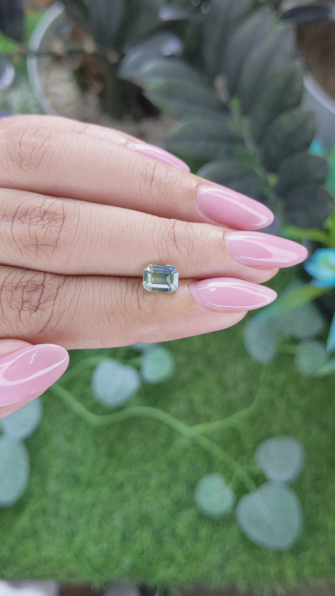 1.55 Ct. Bluish Green Sapphire from Ceylon (Sri Lanka) Size Video