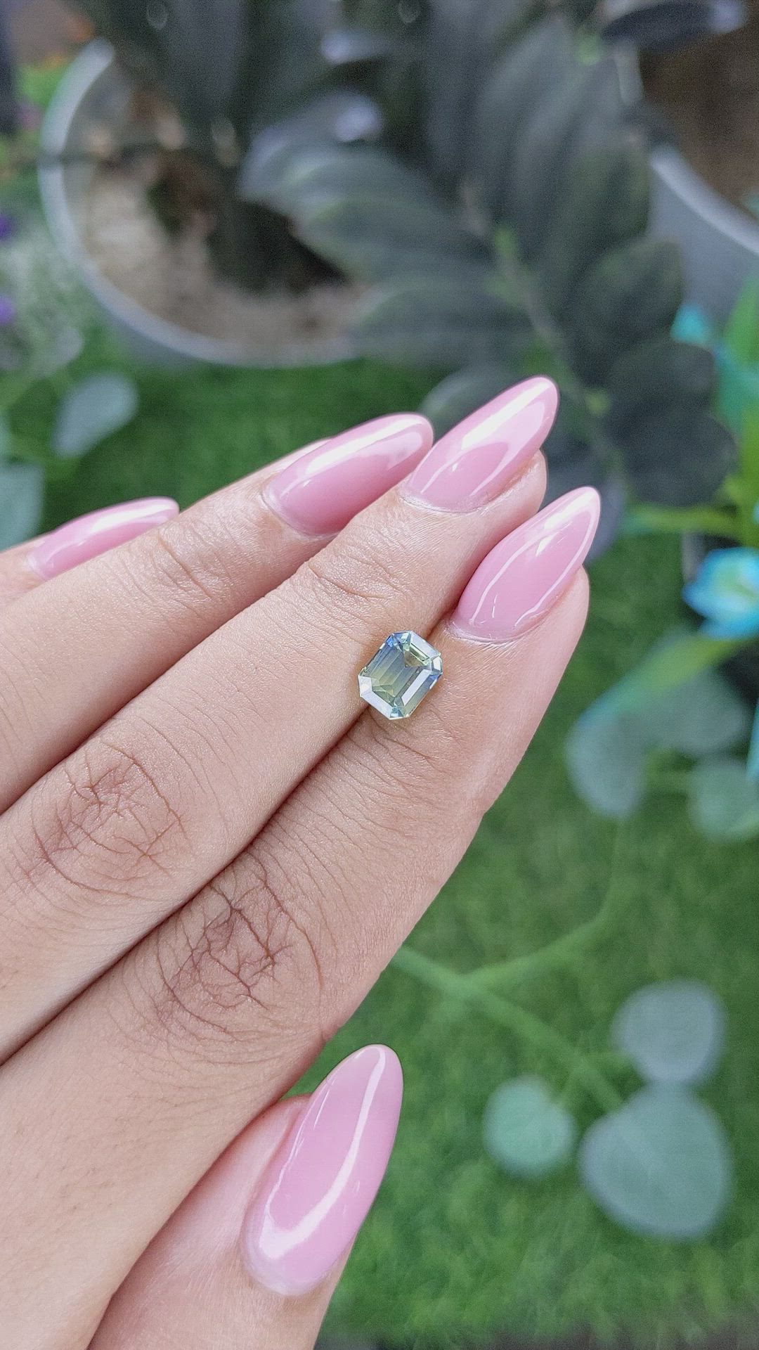 1.55 Ct. Bluish Green Sapphire from Ceylon (Sri Lanka) Size Video