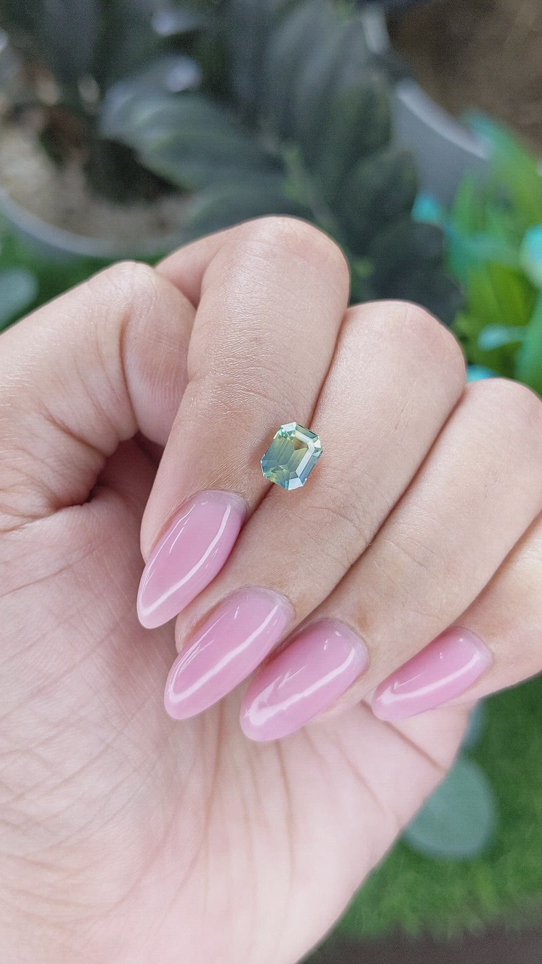1.55 Ct. Bluish Green Sapphire from Ceylon (Sri Lanka) Size Video