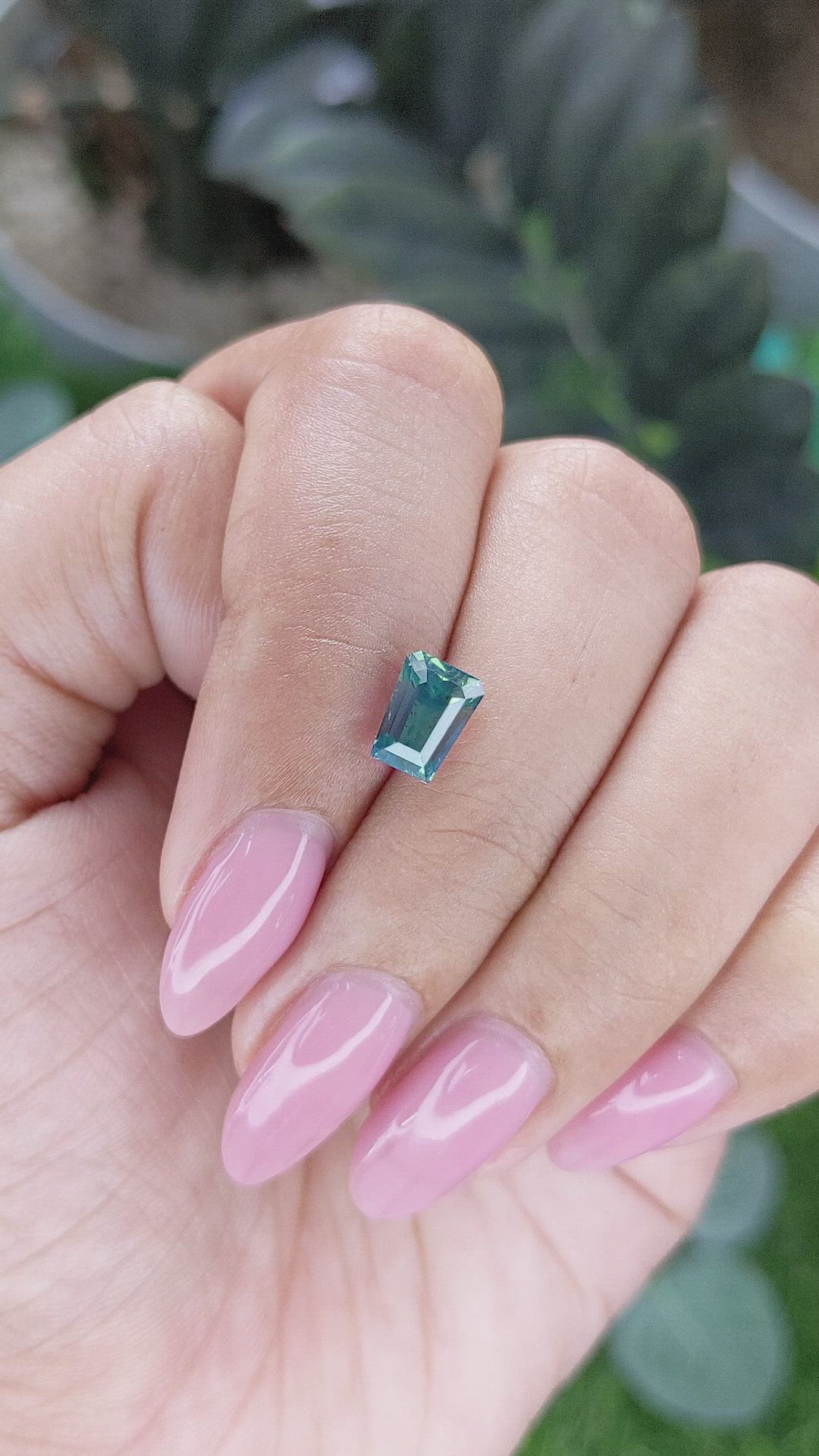 2.01 Ct. Bluish Green Sapphire from Ceylon (Sri Lanka) Size Video