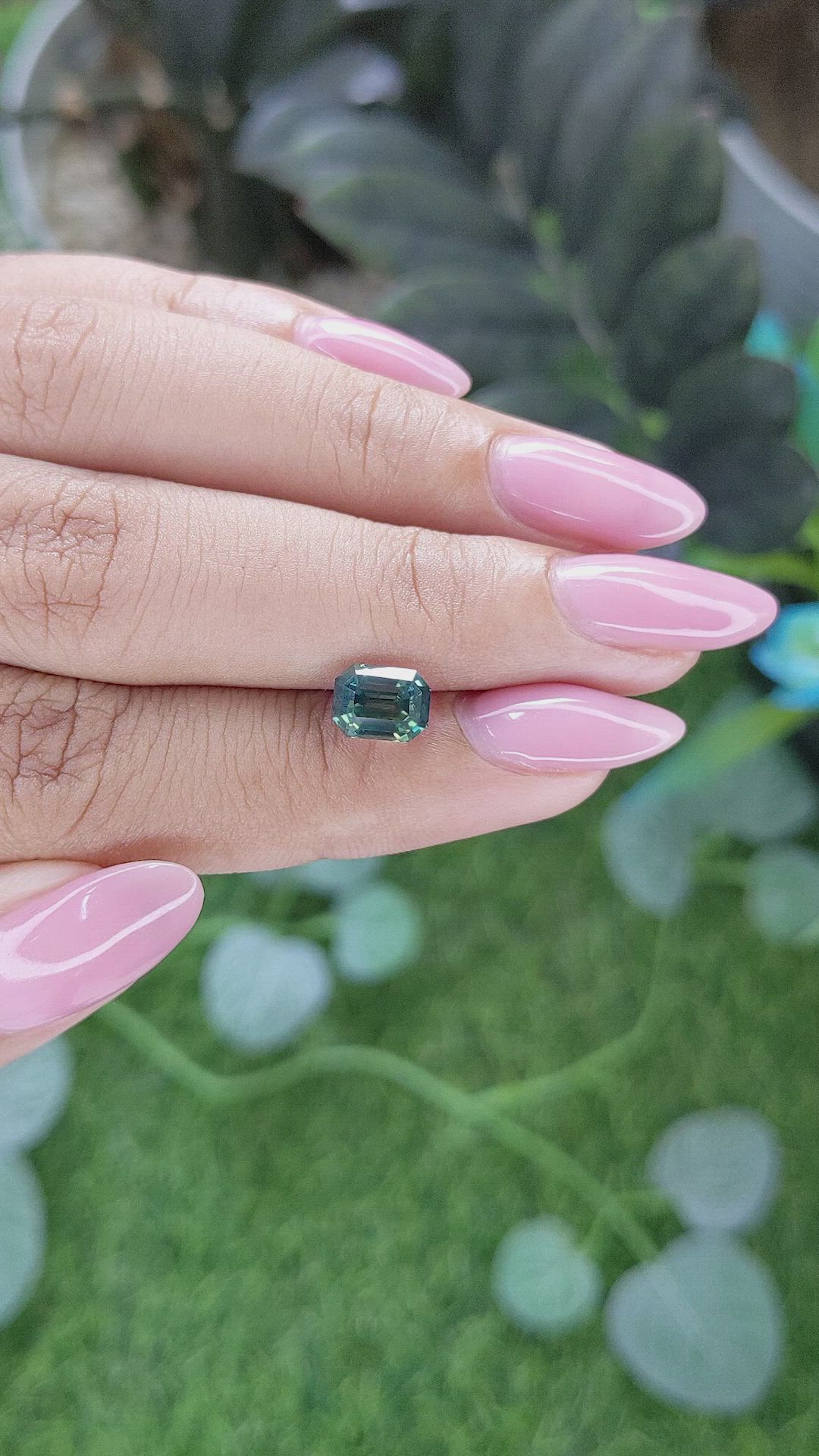 2.04 Ct. Bluish Green Sapphire from Ceylon (Sri Lanka) Size Video