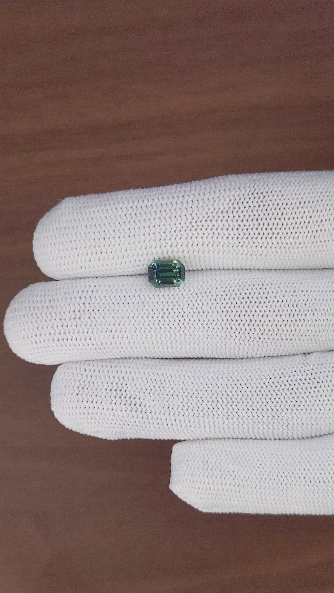 2.04 Ct. Bluish Green Sapphire from Ceylon (Sri Lanka) Size Video
