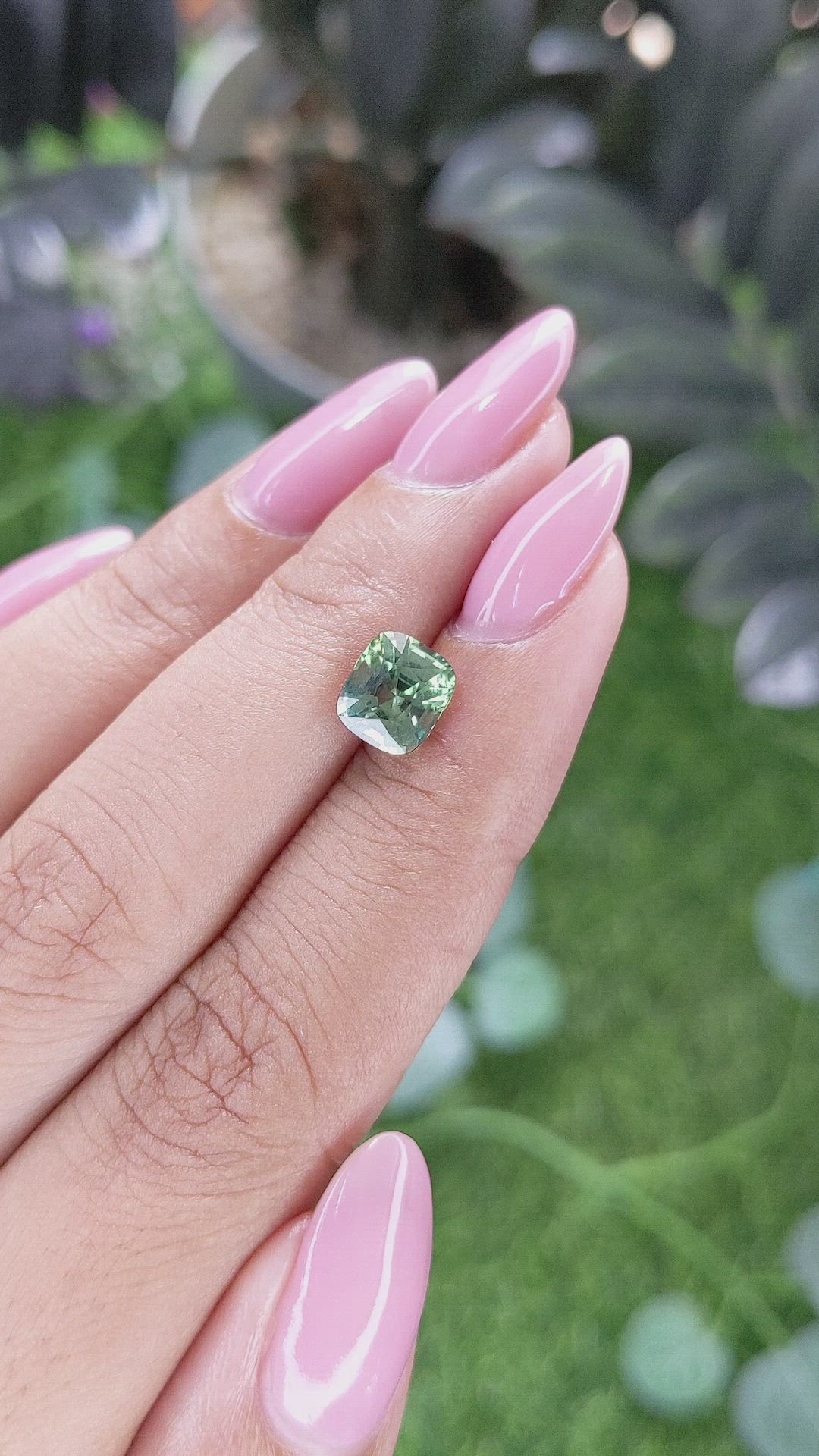 2.06 Ct. Green Sapphire from Ceylon (Sri Lanka) Size Video