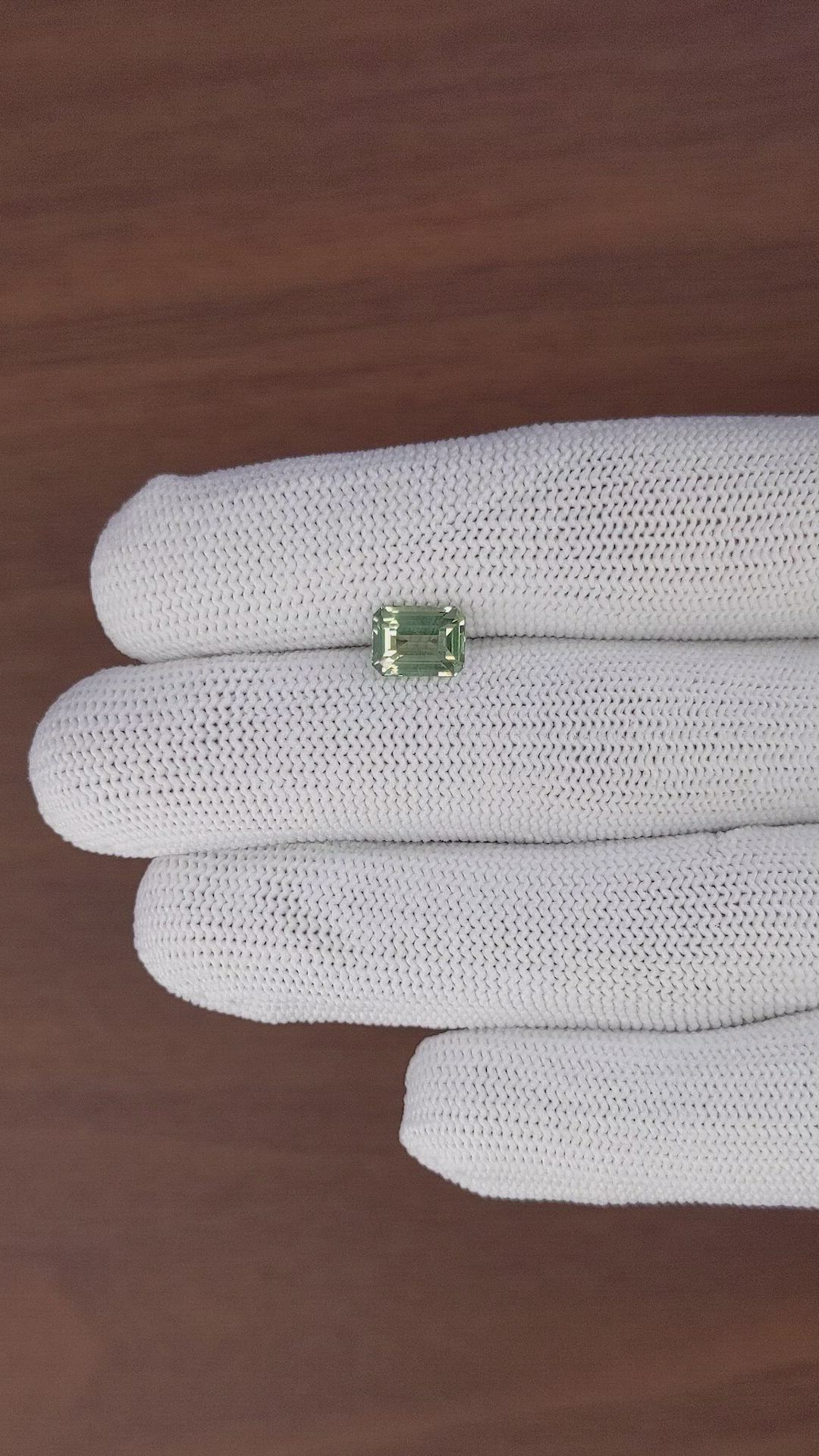 2.12 Ct. Green Sapphire from Ceylon (Sri Lanka) Size Video