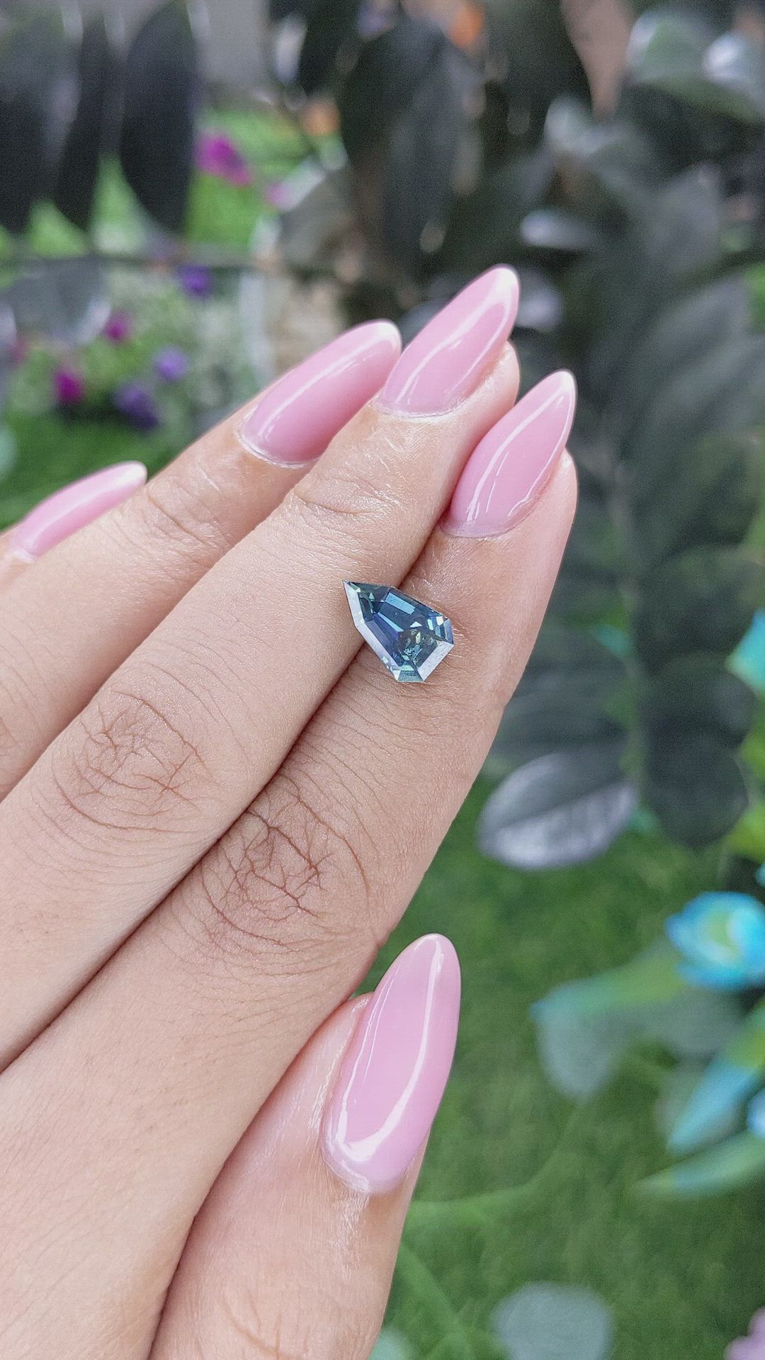 2.22 Ct. Greenish Blue Sapphire from Ceylon (Sri Lanka) Size Video