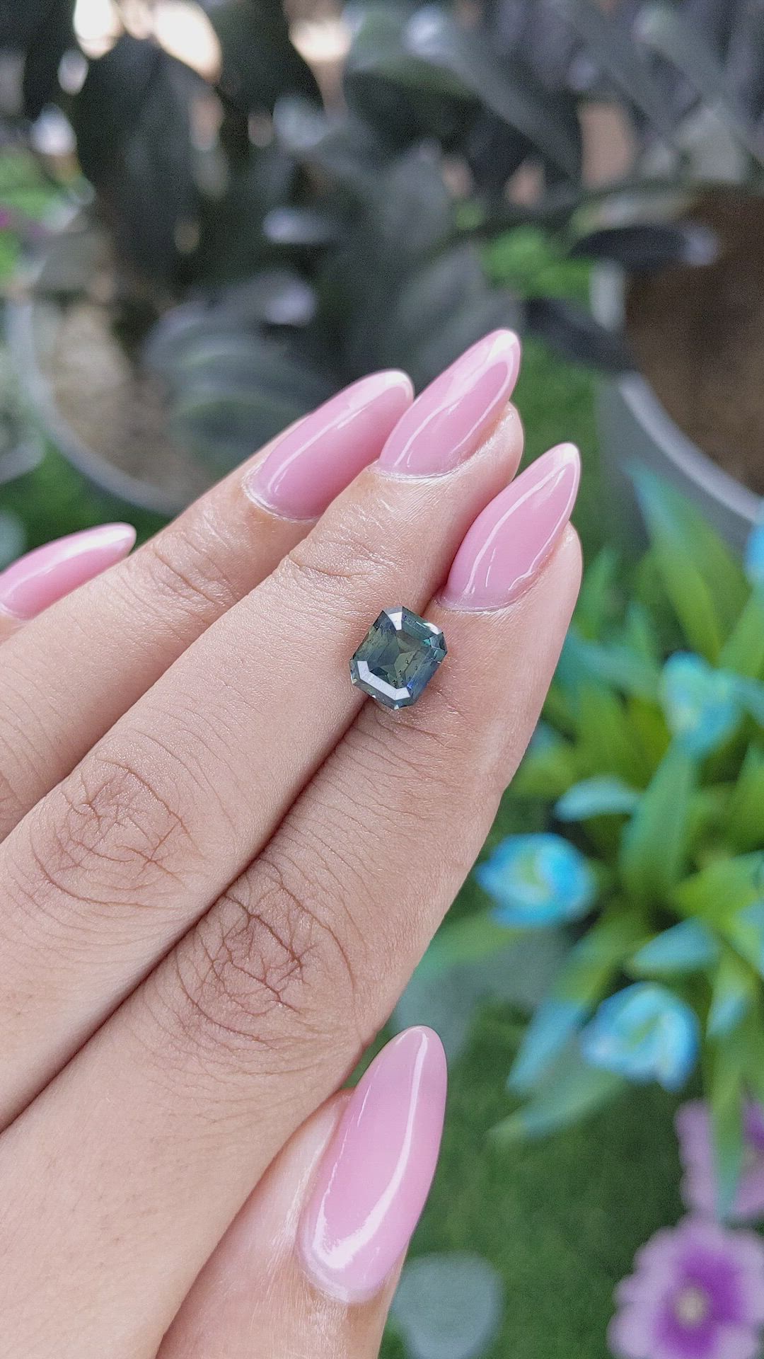 2.53 Ct. Bluish Green Sapphire from Ceylon (Sri Lanka) Size Video