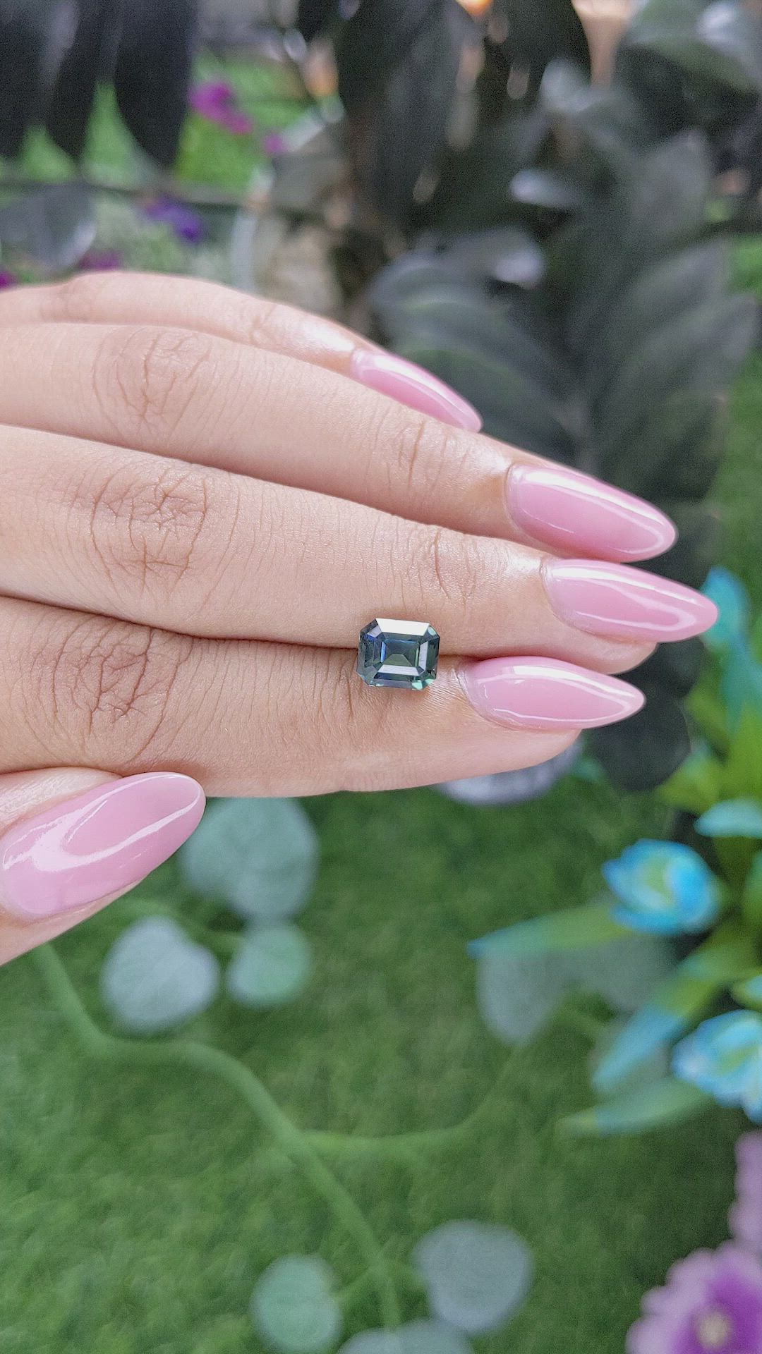 2.53 Ct. Bluish Green Sapphire from Ceylon (Sri Lanka) Size Video