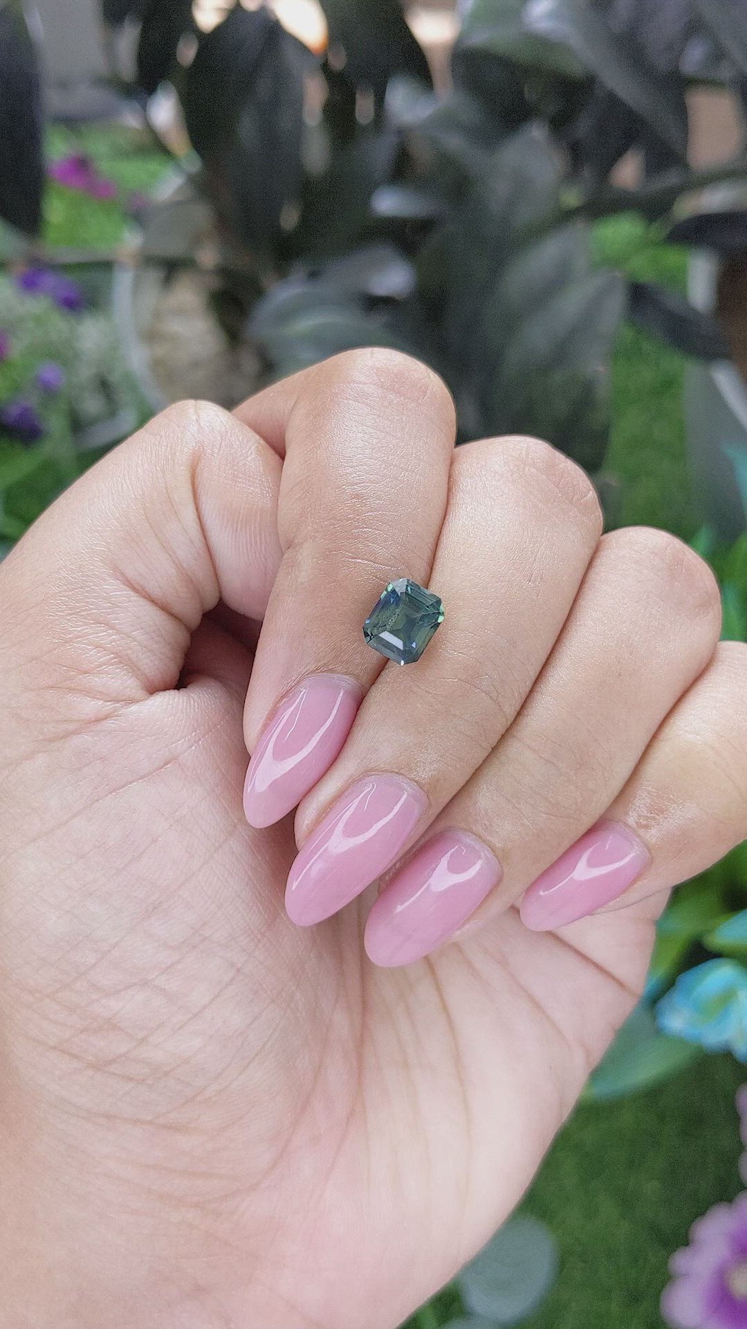2.53 Ct. Bluish Green Sapphire from Ceylon (Sri Lanka) Size Video