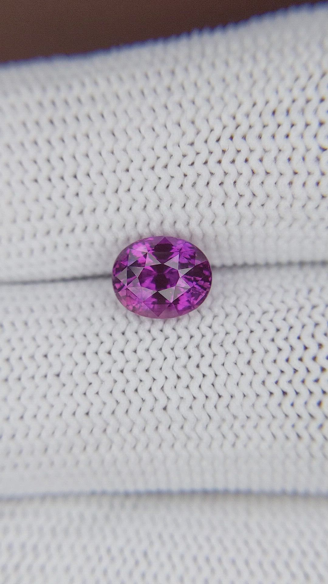 2.02 Ct. Purplish Pink Sapphire from Ceylon (Sri Lanka) Size Video