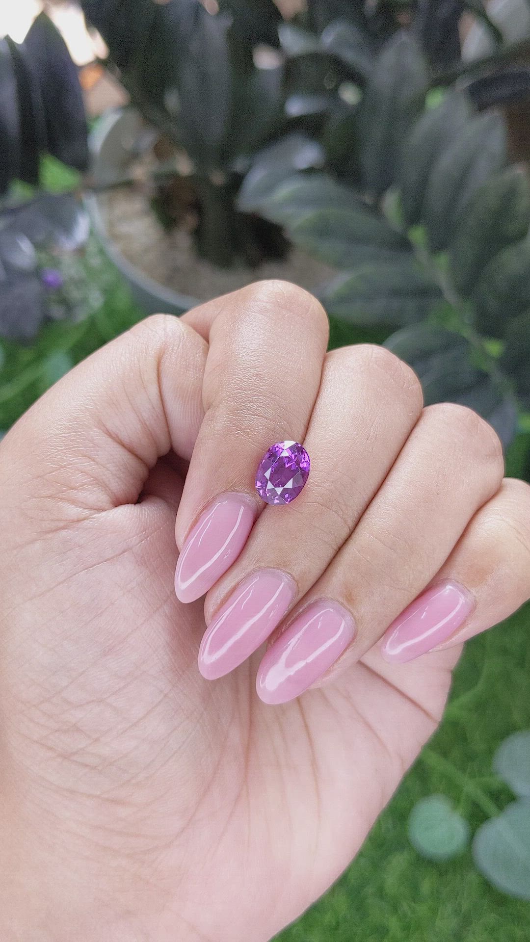 3.05 Ct. Pinkish Purple Sapphire from Ceylon (Sri Lanka) Size Video