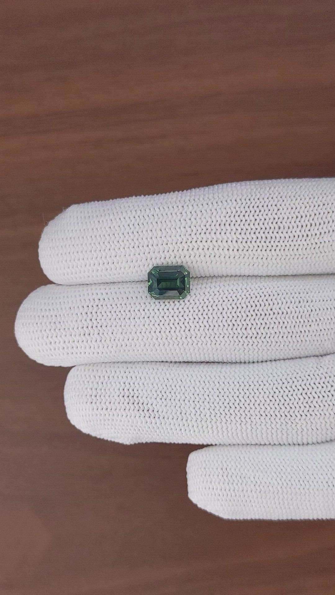 3.02 Ct. Bluish Green Sapphire from Ceylon (Sri Lanka) Size Video