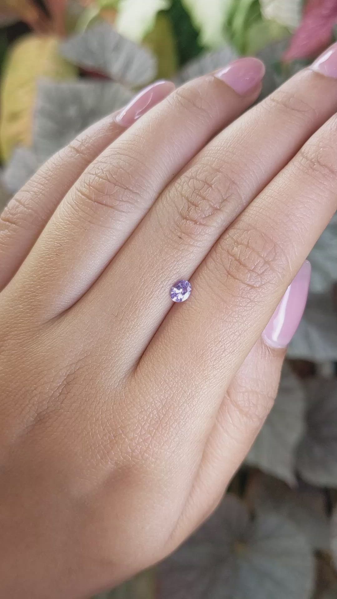 0.30 Ct. Pinkish Purple Sapphire from Ceylon (Sri Lanka) Size Video