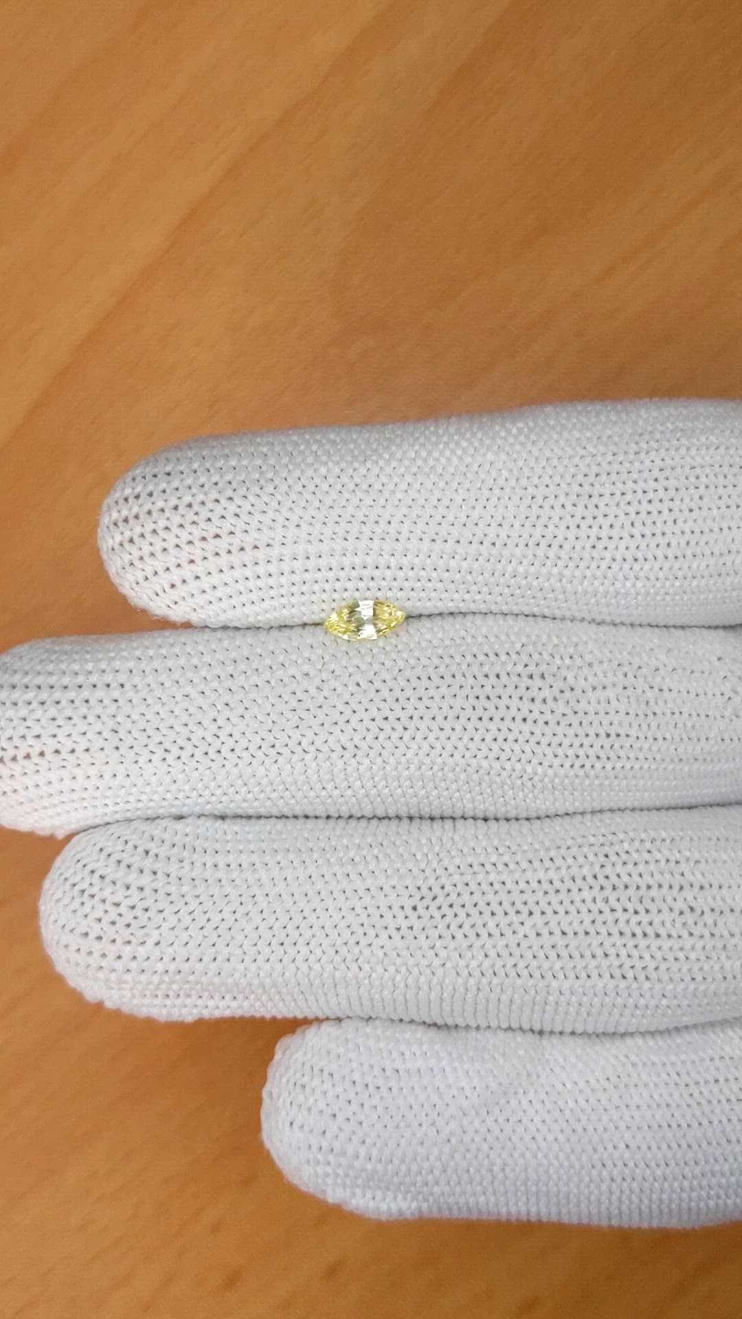 0.34 Ct. Yellow Sapphire from Ceylon (Sri Lanka) Size Video