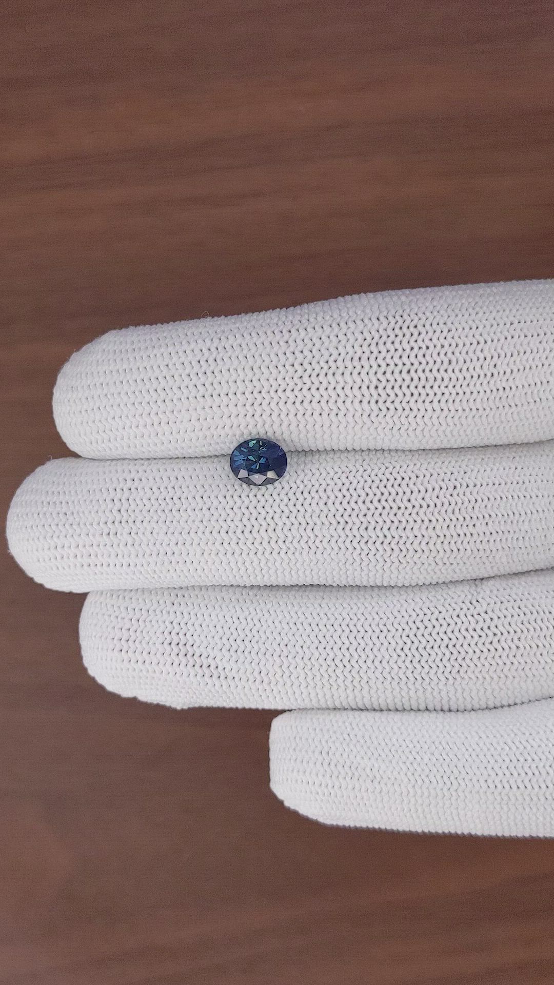 1.58 Ct. Greenish Blue Sapphire from Madagascar Size Video
