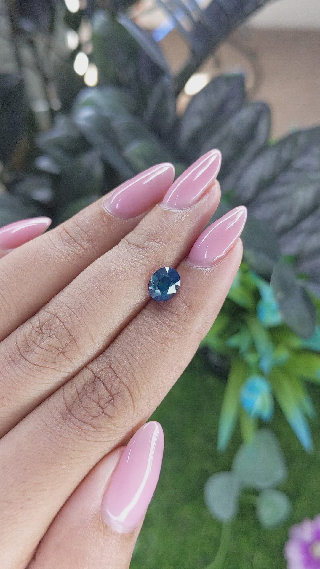 1.58 Ct. Greenish Blue Sapphire from Madagascar Size Video