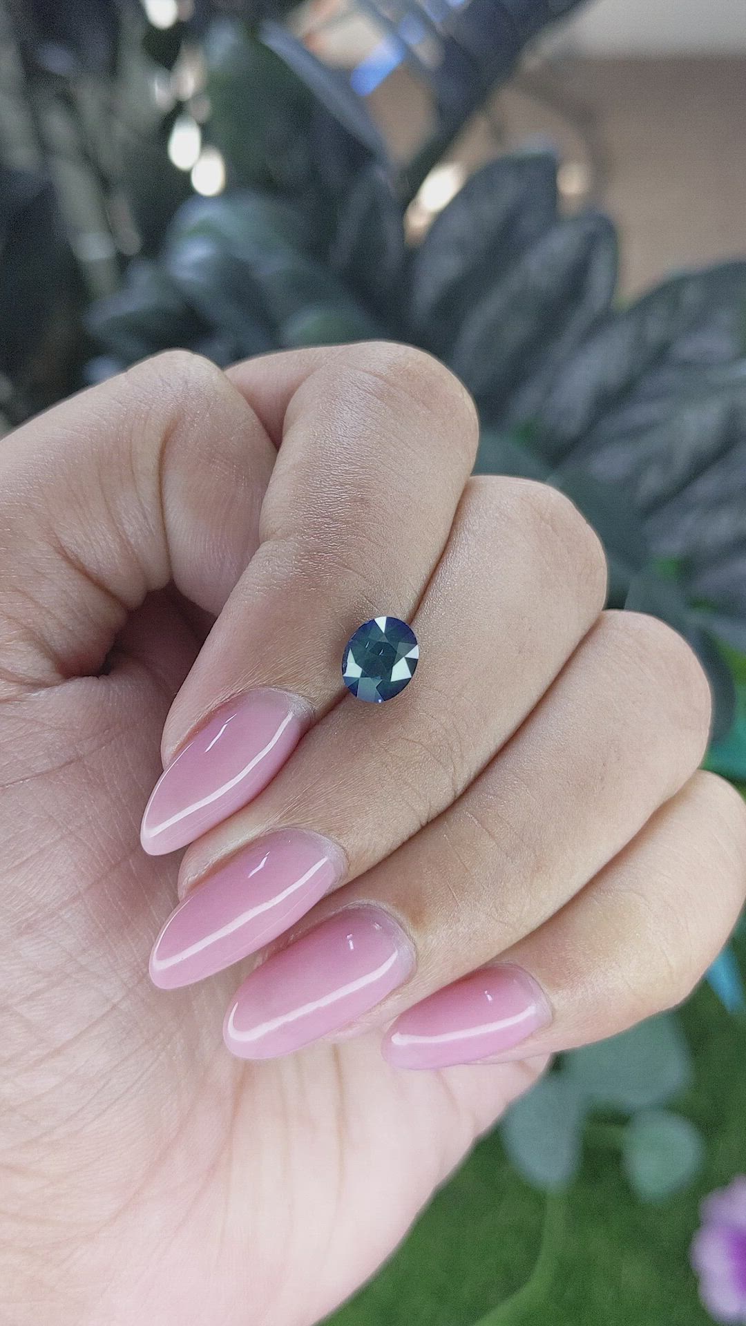 1.58 Ct. Greenish Blue Sapphire from Madagascar Size Video