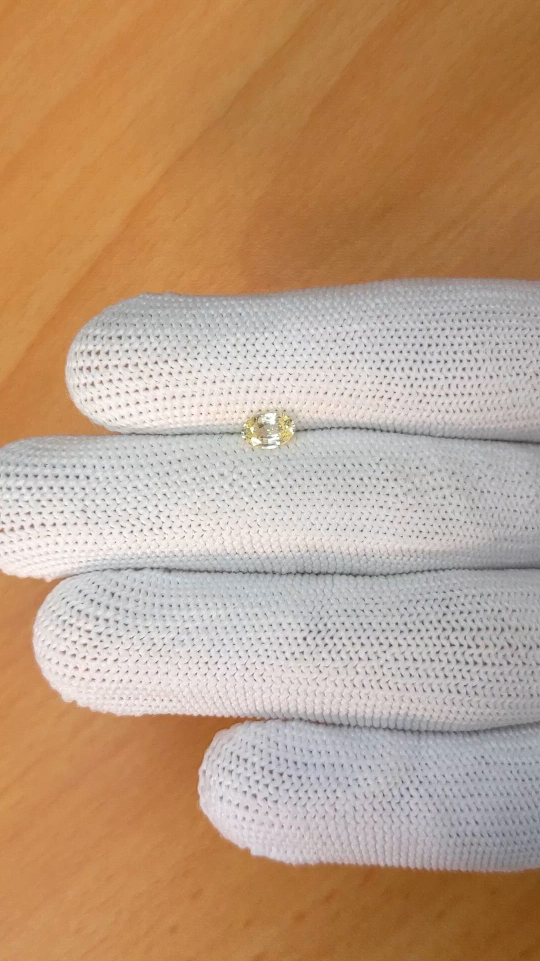 0.53 Ct. Yellow Sapphire from Ceylon (Sri Lanka) Size Video
