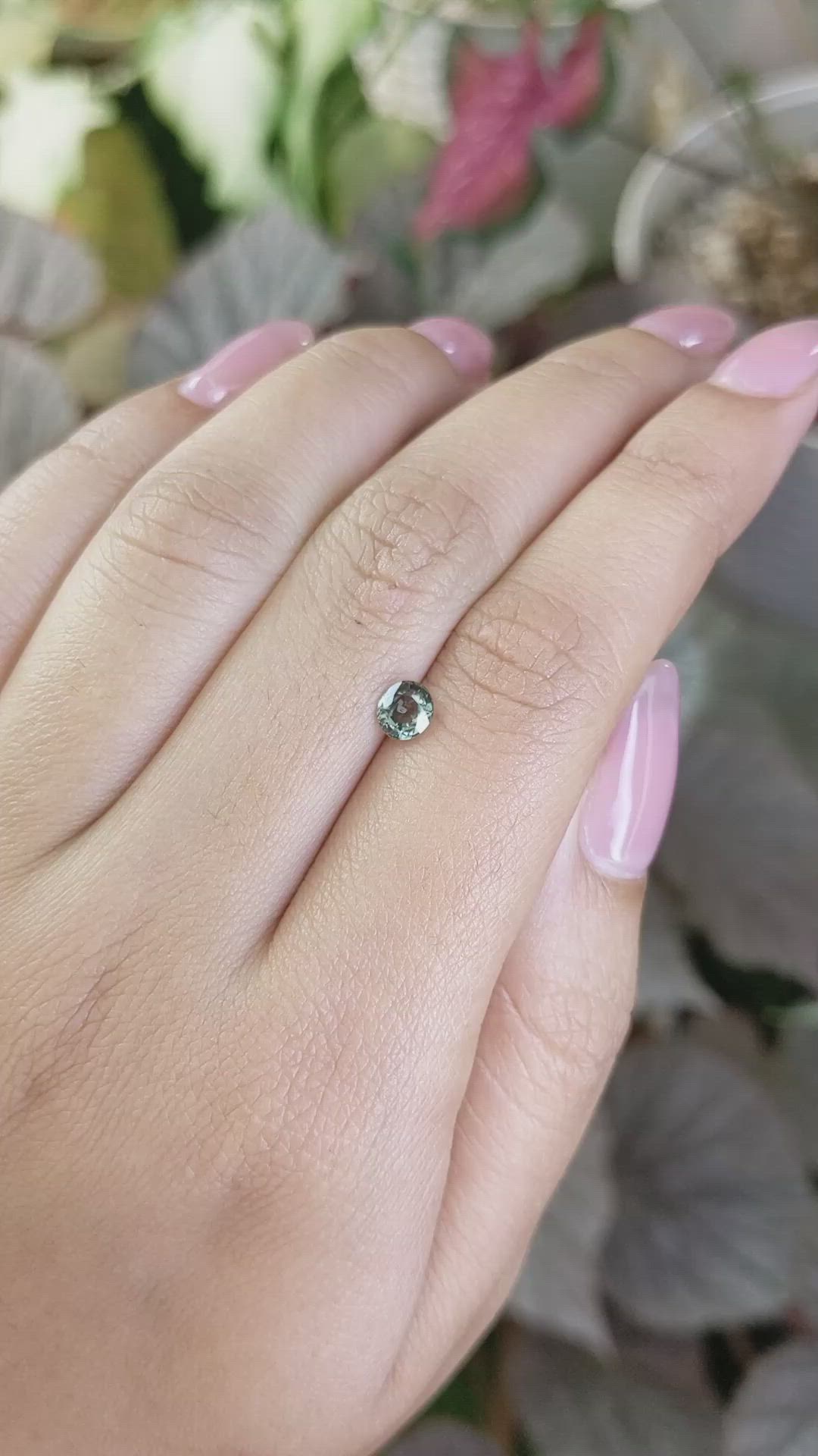0.59 Ct. Brownish Green Sapphire from Ceylon (Sri Lanka) Size Video