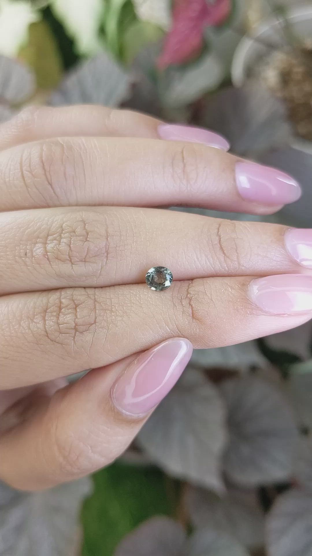 0.59 Ct. Brownish Green Sapphire from Ceylon (Sri Lanka) Size Video