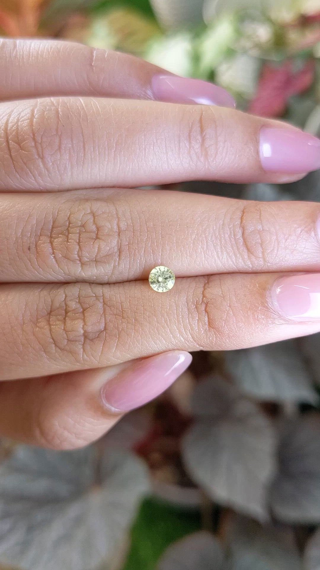 0.40 Ct. Yellow Sapphire from Ceylon (Sri Lanka) Size Video