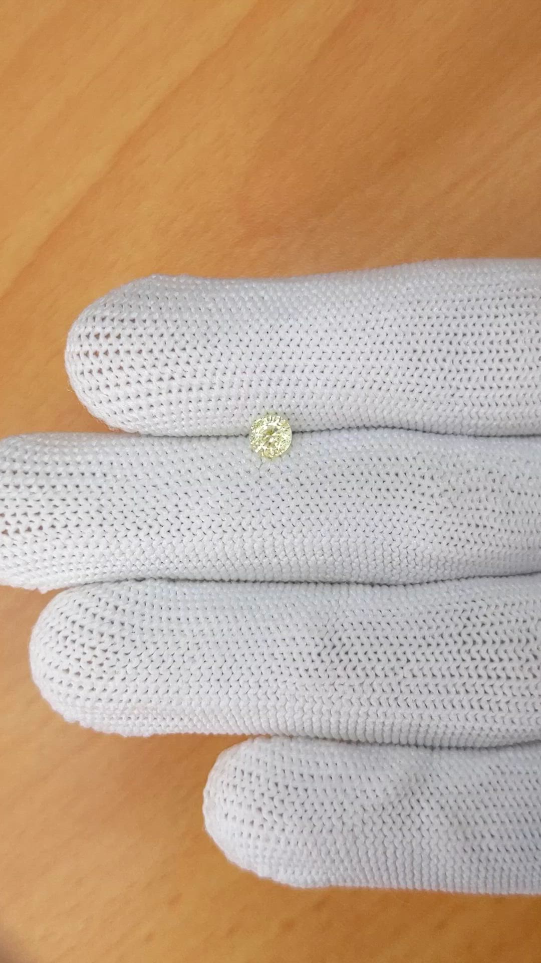 0.40 Ct. Yellow Sapphire from Ceylon (Sri Lanka) Size Video