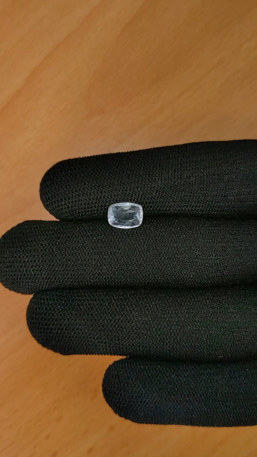 1.25 Ct. White Sapphire from Ceylon (Sri Lanka) Size Video