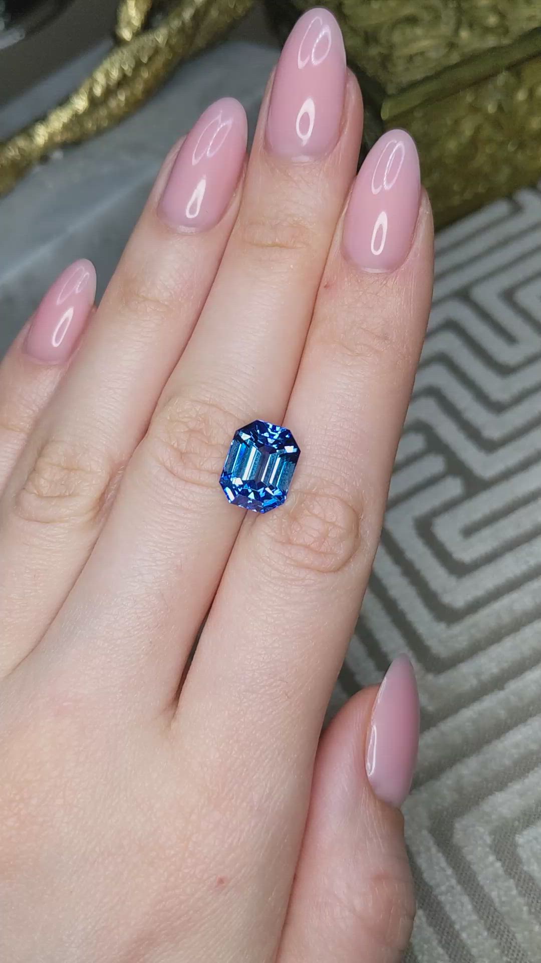 9.32 Ct. Blue Sapphire from Ceylon (Sri Lanka) Size Video