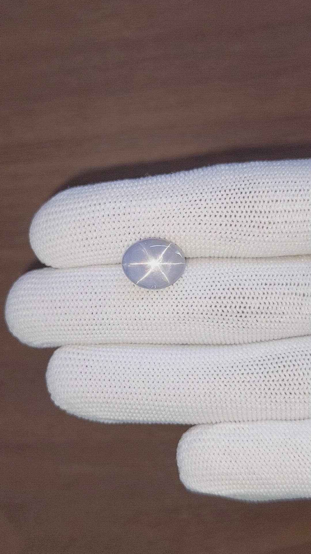 8.08 Ct. Bluish Grey Star Sapphire from Ceylon (Sri Lanka) Size Video