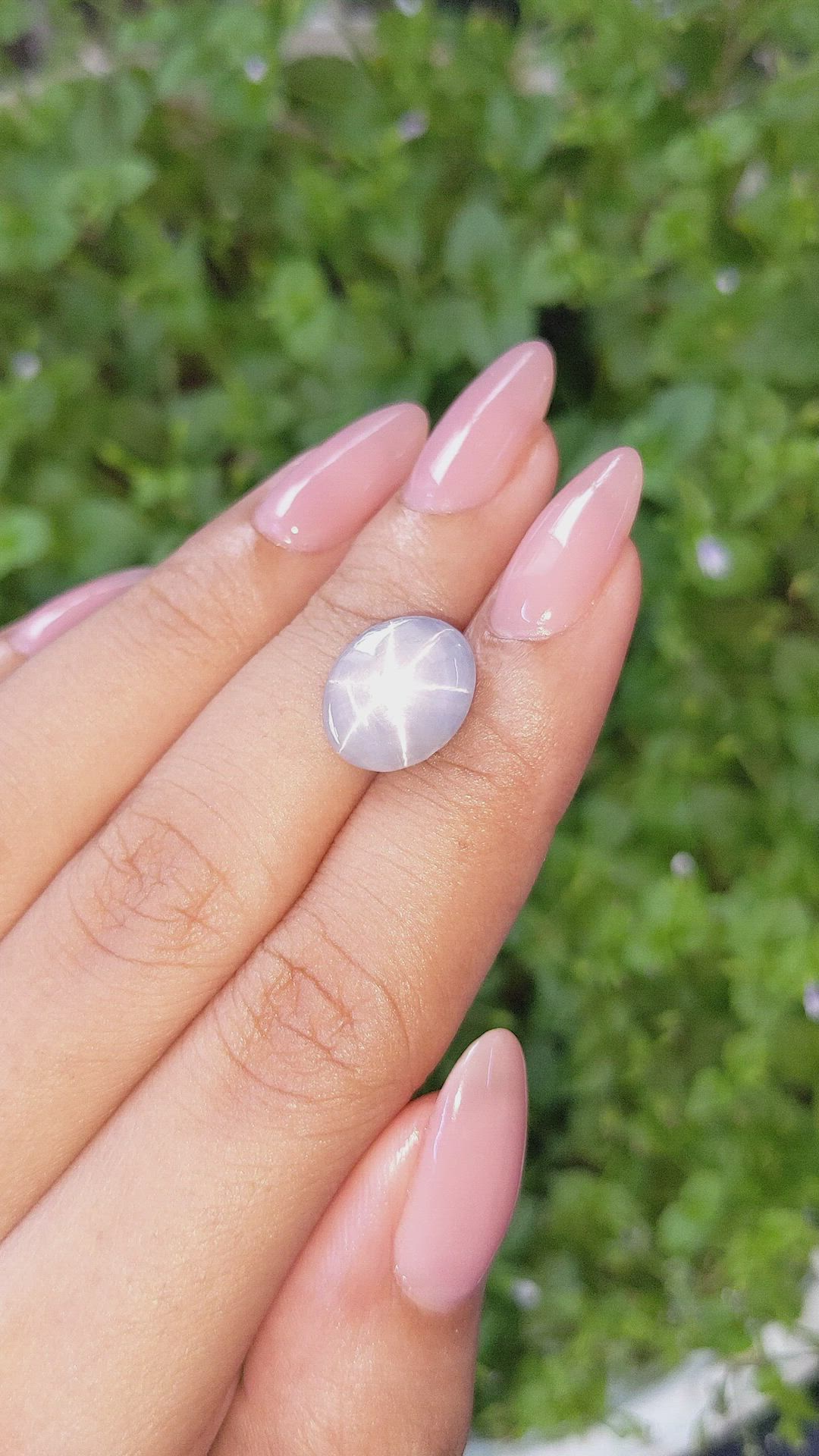 8.08 Ct. Bluish Grey Star Sapphire from Ceylon (Sri Lanka) Size Video