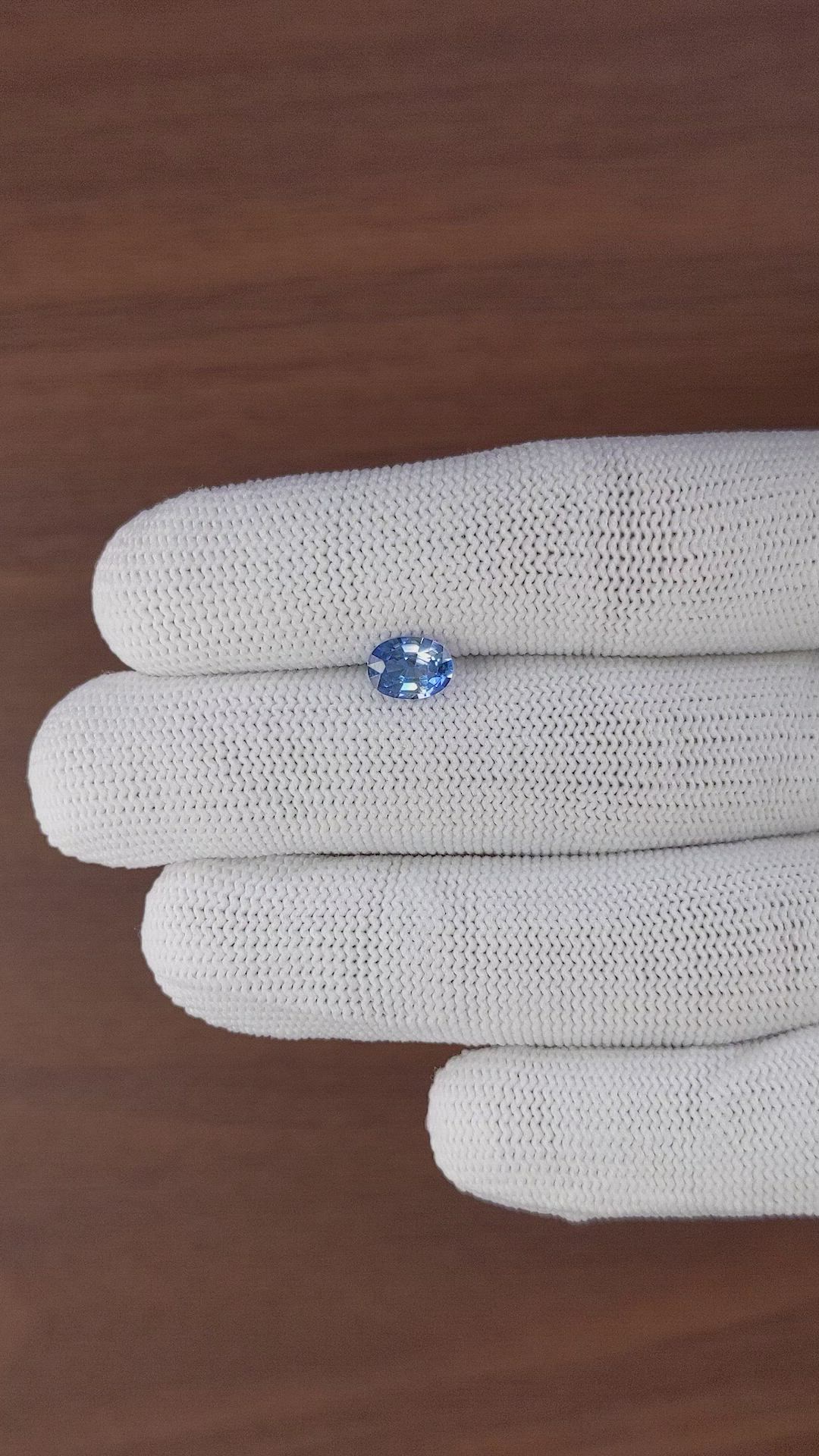 1.12 Ct. Blue Sapphire from Ceylon (Sri Lanka) Size Video
