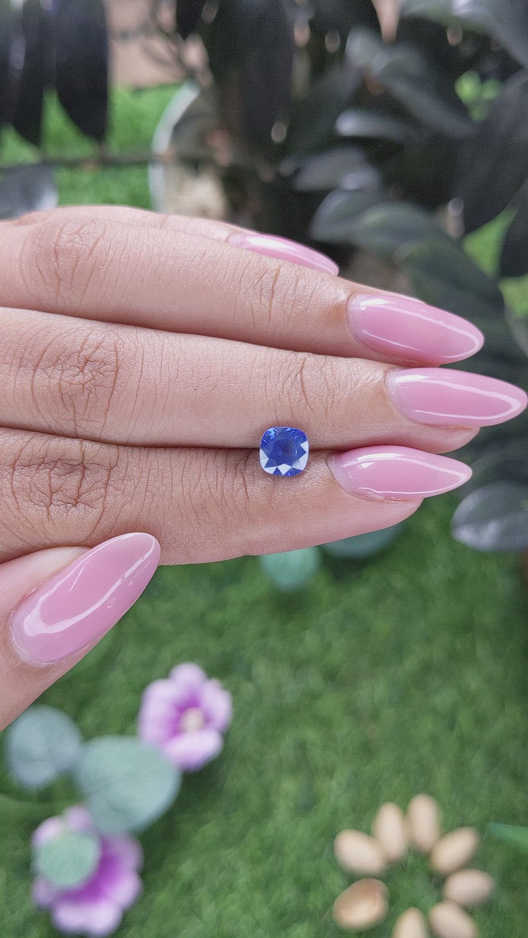 1.08 Ct. Blue Sapphire from Ceylon (Sri Lanka) Size Video