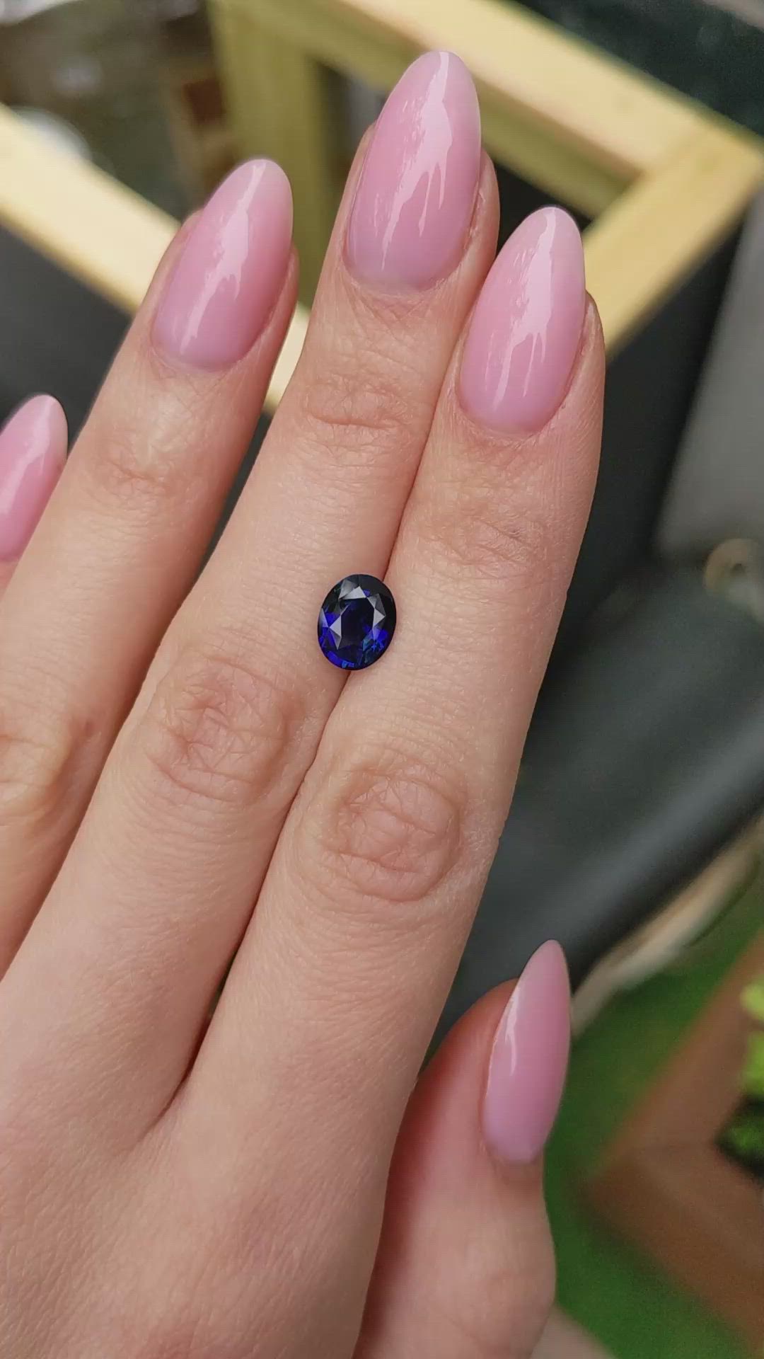 2.28 Ct. Blue Sapphire from Ceylon (Sri Lanka) Size Video