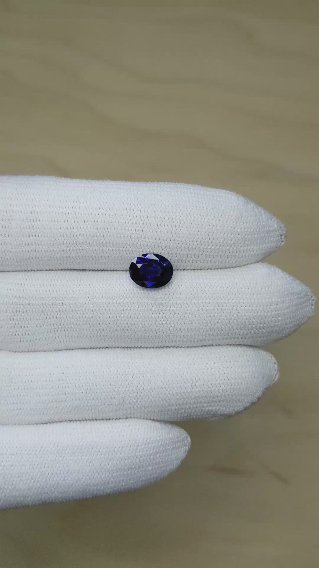 2.28 Ct. Blue Sapphire from Ceylon (Sri Lanka) Size Video