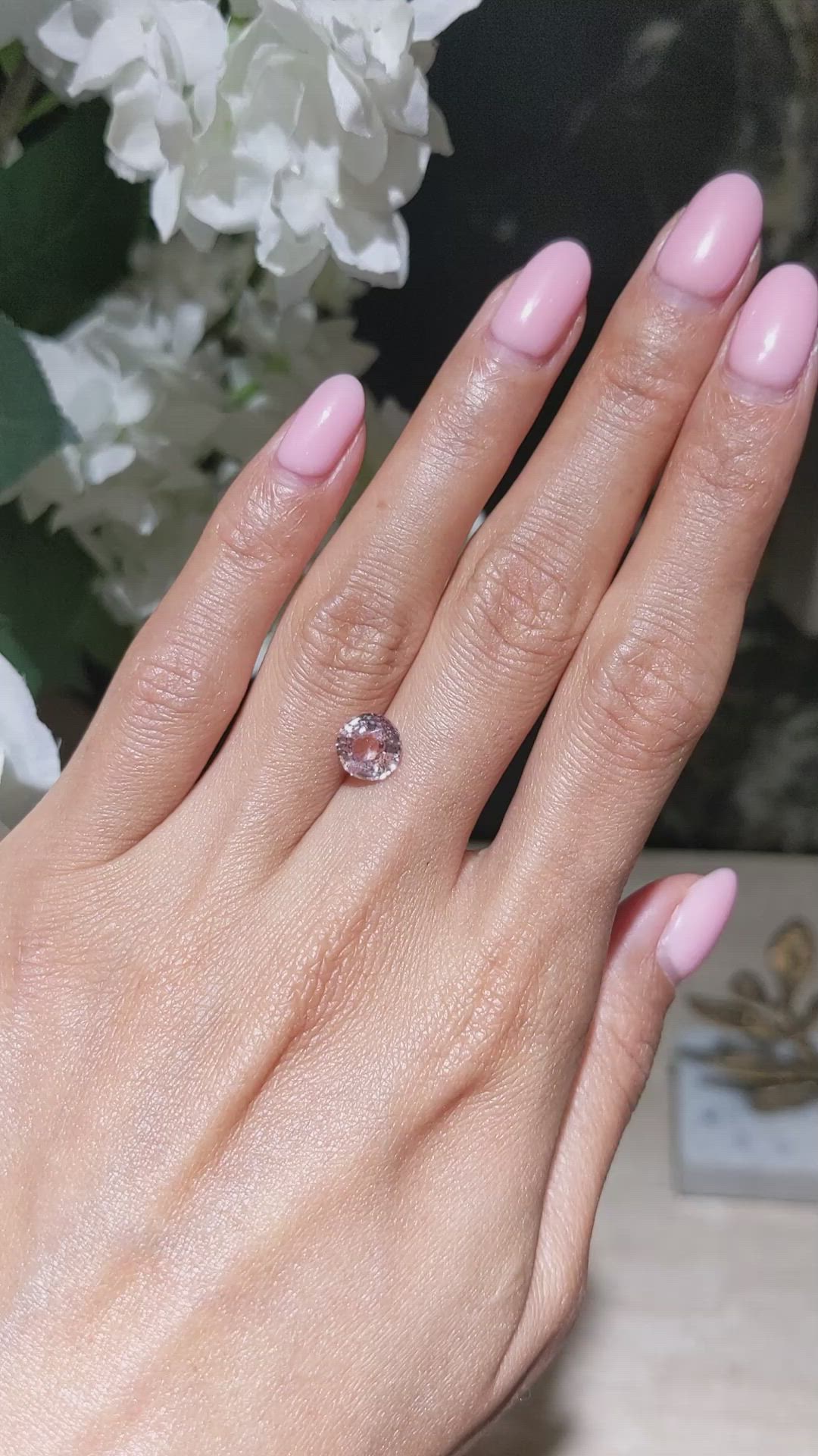 2.25 Ct. Peach Sapphire from Ceylon (Sri Lanka) Size Video