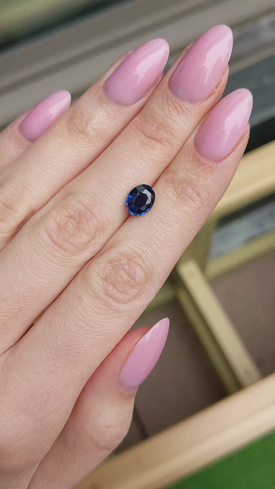 2.06 Ct. Blue Sapphire from Ceylon (Sri Lanka) Size Video