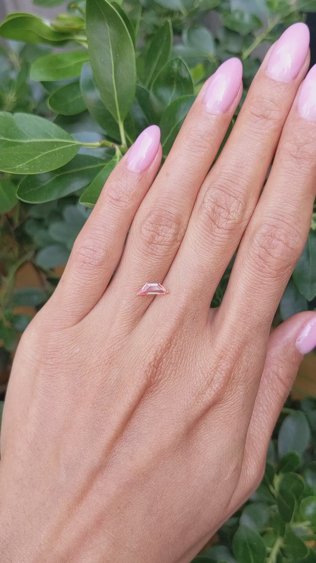 0.47 Ct. Peach Sapphire from Ceylon (Sri Lanka) Size Video