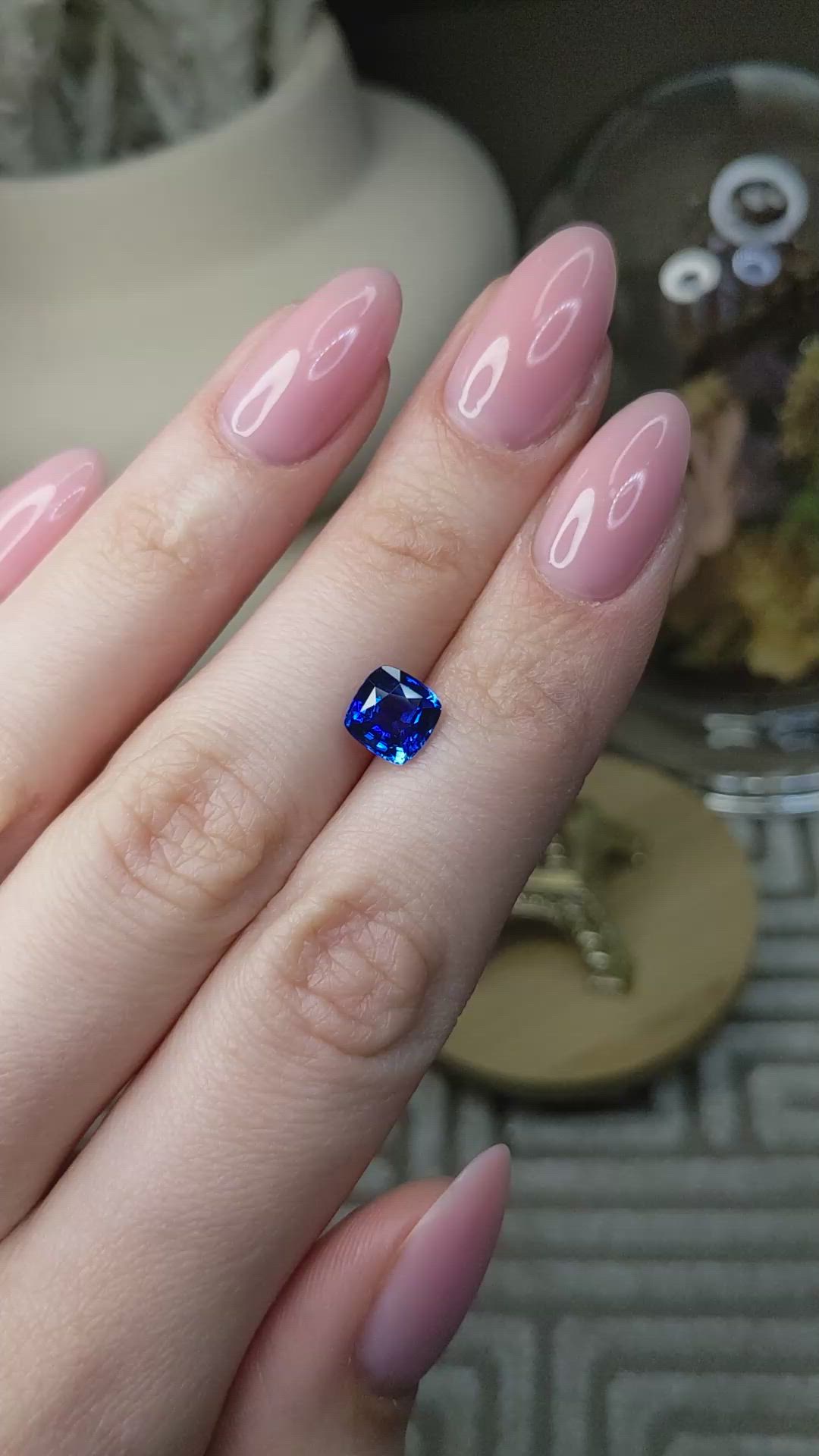 2.07 Ct. Blue Sapphire from Ceylon (Sri Lanka) Size Video