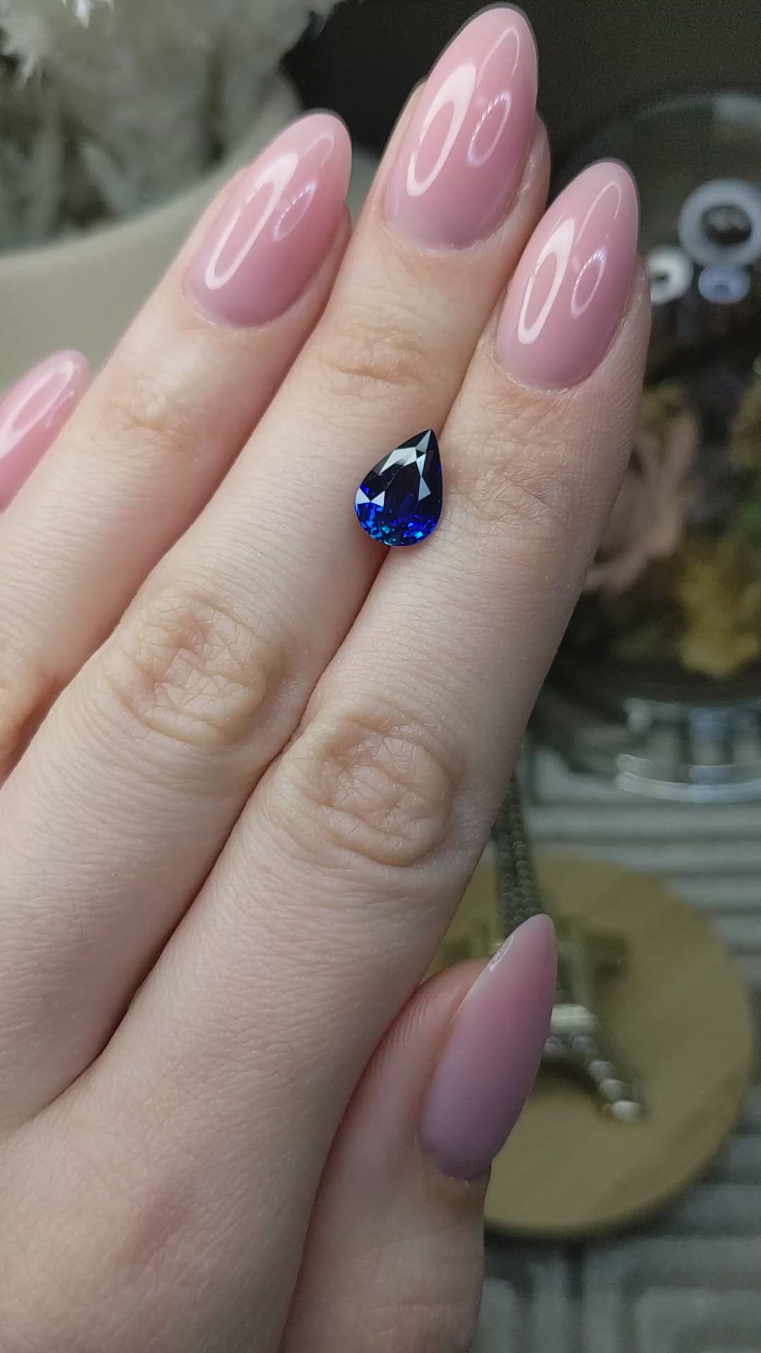 2.78 Ct. Blue Sapphire from Ceylon (Sri Lanka) Size Video