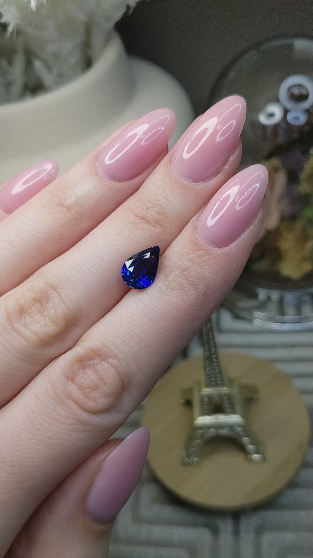 2.78 Ct. Blue Sapphire from Ceylon (Sri Lanka) Size Video