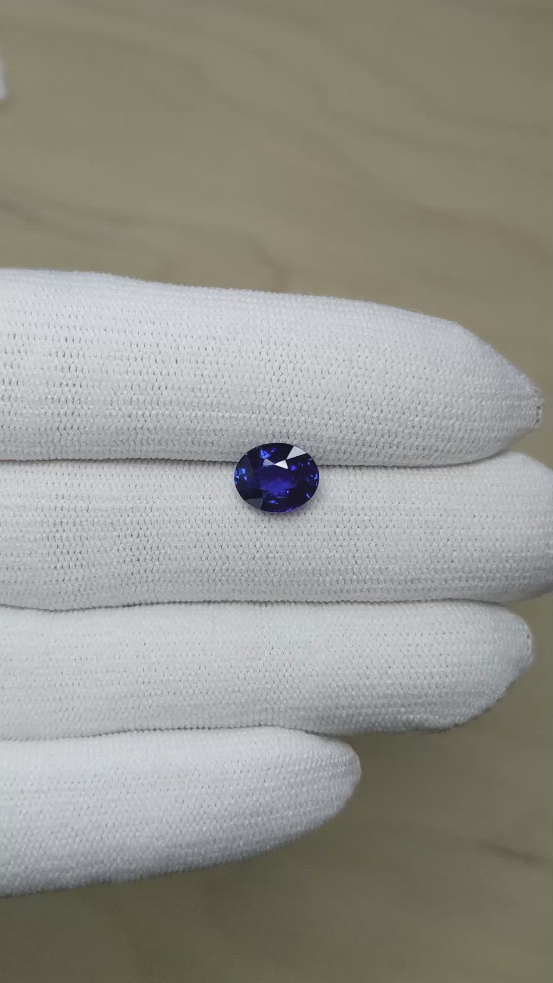 2.49 Ct. Blue Sapphire from Ceylon (Sri Lanka) Size Video