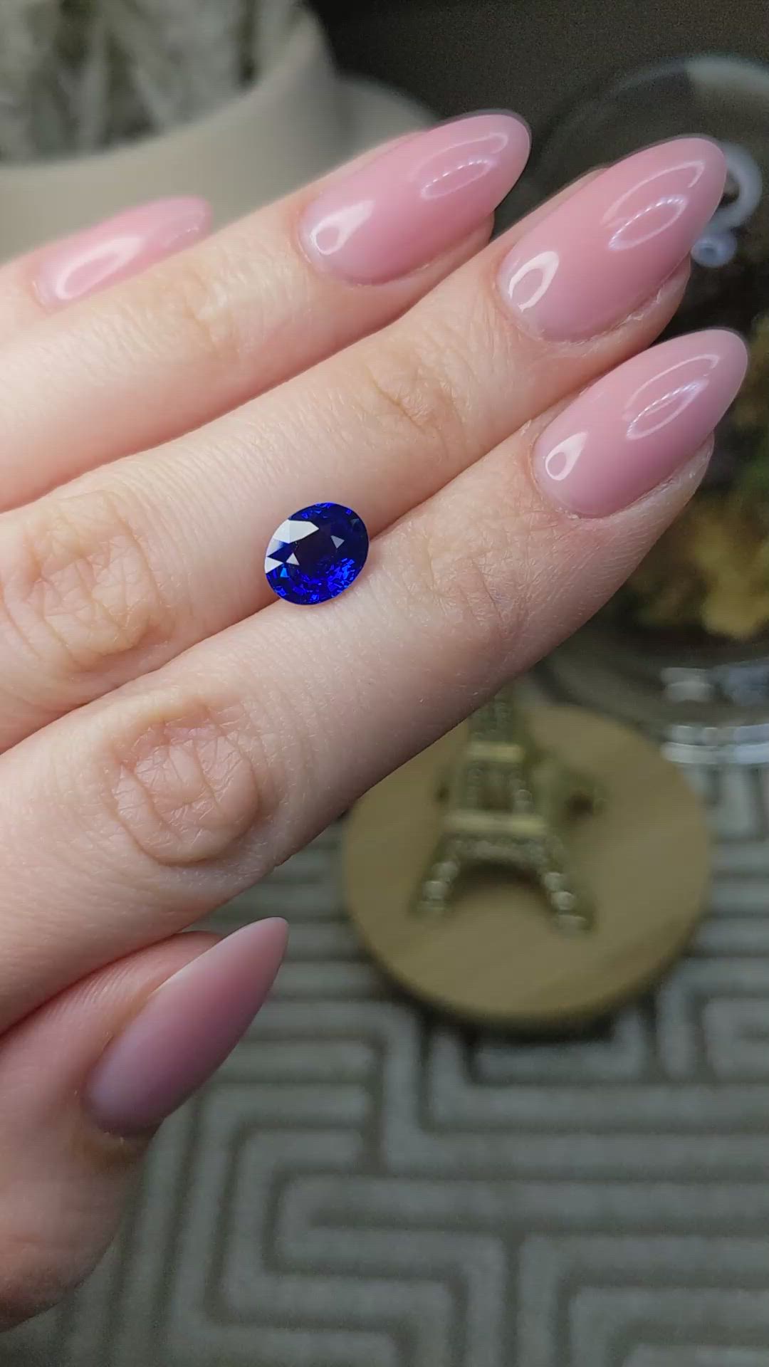 2.49 Ct. Blue Sapphire from Ceylon (Sri Lanka) Size Video