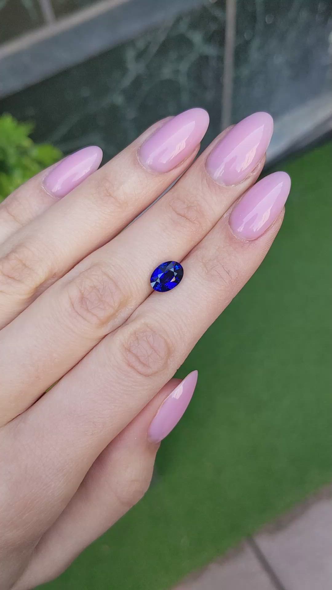 2.54 Ct. Blue Sapphire from Ceylon (Sri Lanka) Size Video