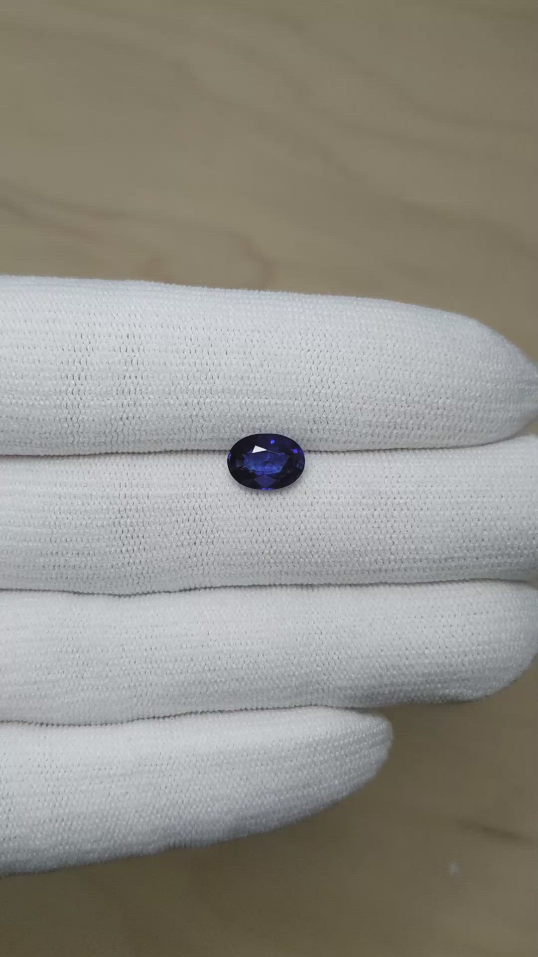 2.04 Ct. Blue Sapphire from Ceylon (Sri Lanka) Size Video