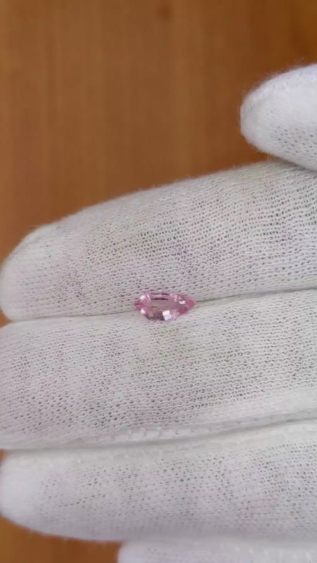 0.49 Ct. Pink Sapphire from Ceylon (Sri Lanka) Size Video
