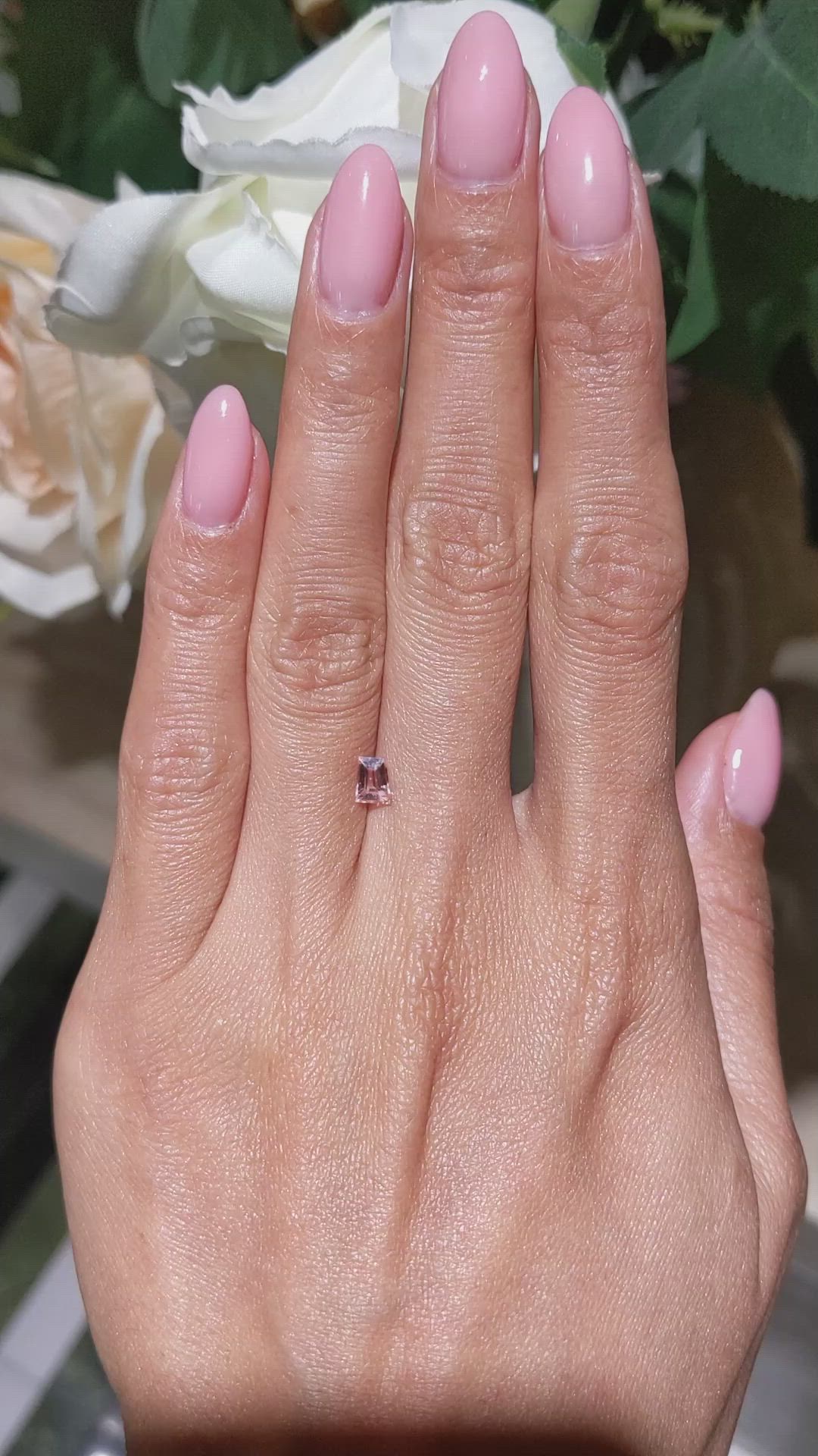 0.50 Ct. Peach Sapphire from Ceylon (Sri Lanka) Size Video