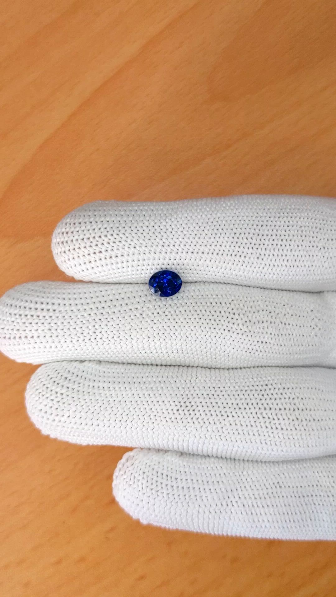 1.20 Ct. Blue Sapphire from Ceylon (Sri Lanka) Size Video